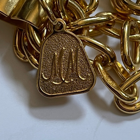 Vintage Morris Moskowitz Gold Link Chain Belt with Round Decorative Solid Links - Picture 4 of 5